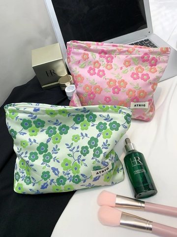 Florale Jacquard Kosmetiktasche Mit Großem Fassungsvermögen Reise Kulturbeutel Organizer Beutel Mit Segeltuchfutter Für Damen