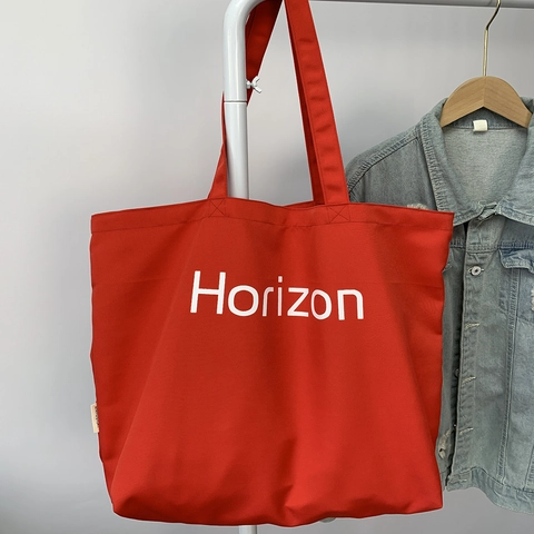 Damen Große Kapazität Leinwand Tragetasche Horizon Buchstaben Druck Einfache Lässige Schulterhandtasche Für Pendeln Reise