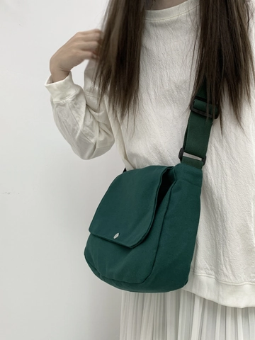 Damen Segeltuch Umhängetasche Retro Einfache Messenger Tasche Mit Verstellbarem Breitengurt Große Kapazität Student Klappe Schultertasche