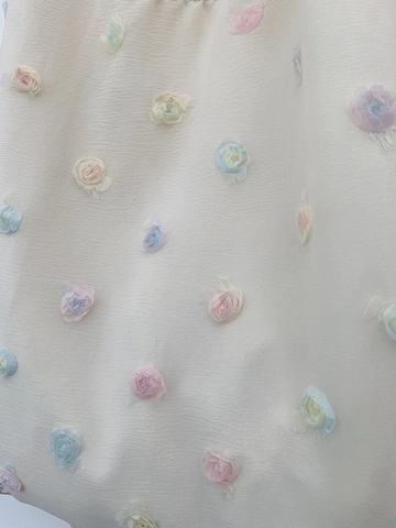 Große Damen Einkaufstasche Segeltuch 3D Bunte Blumen Stickerei Süße Florale Pastorale Handtasche Für Täglichen Gebrauch