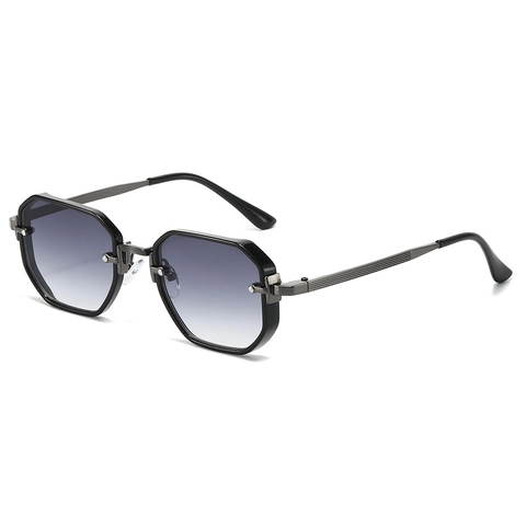 Octagon Sunglasses Metal Frame PC Lens UV400 Protection Fashion Gradient Outdoor Travel Unisex Trendy Eyewear