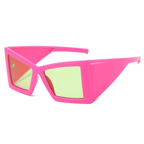 Fashion Square Sunglasses Oversized PC Frame UV400 Protection Wide Temples Retro Trendy For Women Men