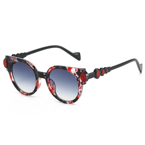 Retro Quadratische Große Rahmen Sonnenbrille UV400 Schutz PC Material Vintage Mode Dekorative Punkte Für Damen