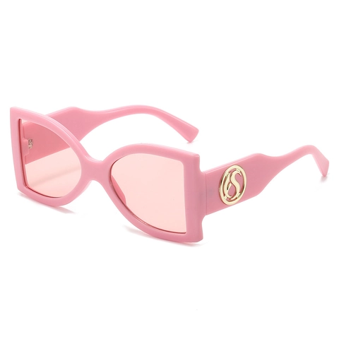 Gafas De Sol Irregulares De Gran Tamaño Montura PC Protección UV400 Decoración Logo Metal Retro Modernas Para Mujeres Hombres