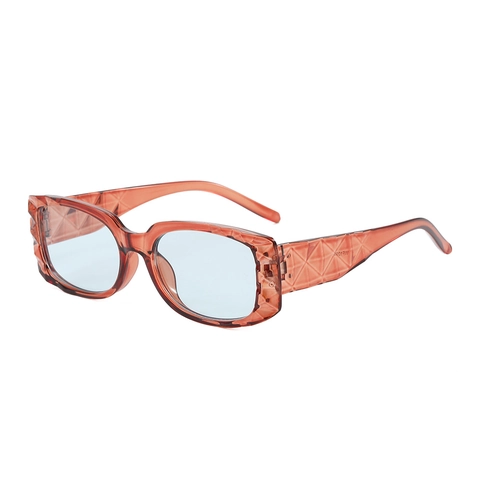 Retro Square Sunglasses With 3D Diamond Texture PC Frame UV400 Protection Fashion Irregular Eyewear For Men Women