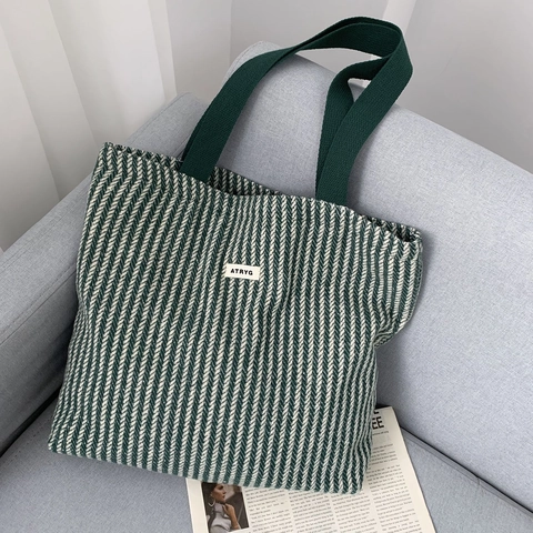Woolen Herringbone Tote Bag Large Capacity Commuter Shoulder Handbag Zipper Closure Retro Casual For Women