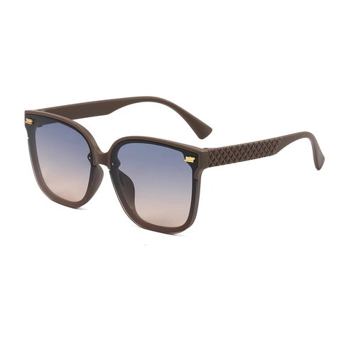 Vintage Oversized Square Sunglasses UV400 Protection Lattice Texture Temples Retro Fashion Eyewear For Women Men