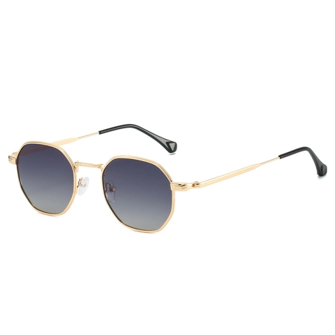 Polygon Zonnebril Retro Metalen Frame UV400 Gepolariseerd Geometrische Bril Voor Rijden Outdoor Casual Unisex