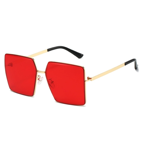 Oversized Square Sunglasses Retro Vintage Metal Frame UV400 Protection For Women Men Driving Travel Fashion