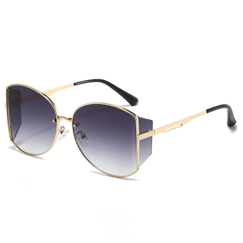 Fashion Butterfly Sunglasses Metal Frame UV400 Protection PC Lenses Large Irregular Retro Eyewear For Outdoor Travel