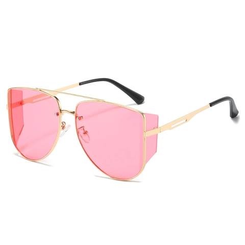 Gafas De Sol Aviador Sobredimensionadas Montura Metálica Doble Puente Protección UV400 Steampunk Para Mujeres Hombres