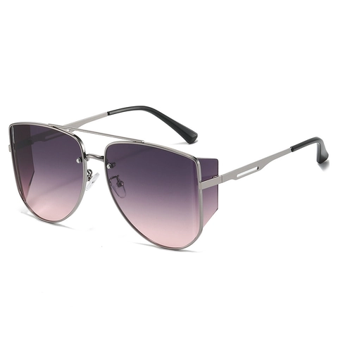 Gafas De Sol Aviador Sobredimensionadas Montura Metálica Doble Puente Protección UV400 Steampunk Para Mujeres Hombres