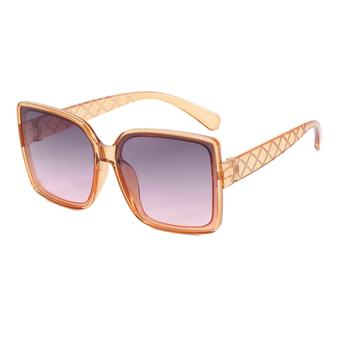 Eckige Sonnenbrille Übergroßer Polycarbonat Rahmen Diamant Gesteppte Bügel UV400 Schutz Retro Mode Damen Herren