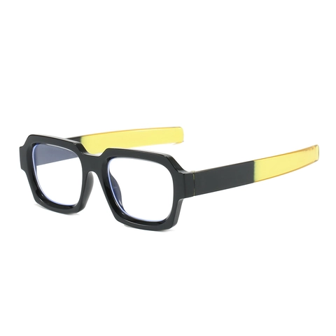 Montature Per Occhiali Quadrati Moda Retrò Plastica PC Anti Luce Blu Design A Blocchi Di Colore Per Uomo E Donna