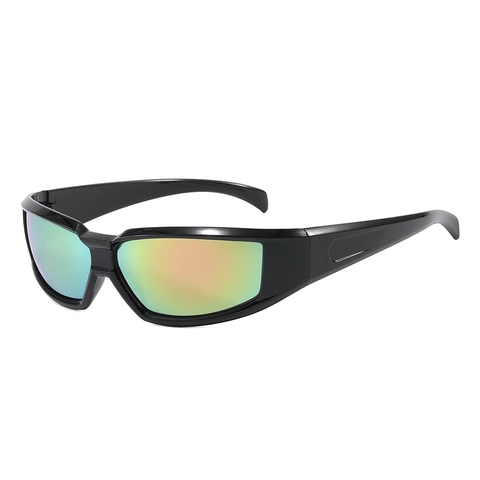Futuristische Y2K Sportzonnebril Cyberpunk Wrap Around Outdoor Fietsen Bril UV400 Bescherming PC Frame Unisex