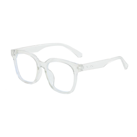 Retro Square Large Frame Plain Glasses PC Fashion Unisex Decorative Eyewear Frame Clear Lens