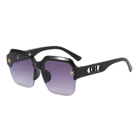 Übergroße Quadratische Sonnenbrille PC Verlaufsgläser UV400 Schutz Metall H Dekoration Trendiger Luxusstil Für Damen Herren