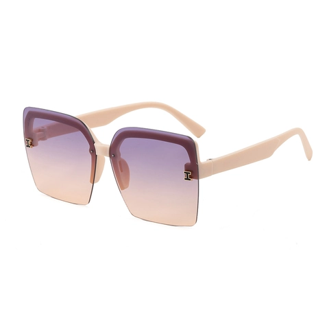 Oversized Square Sunglasses Fashion Gradient Lens PC Frame UV400 Protection Metal Decoration For Women And Men