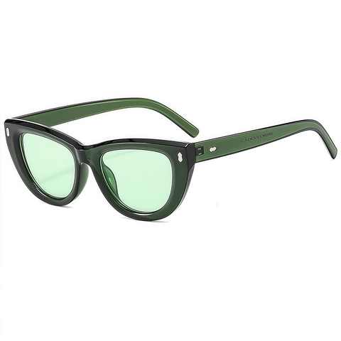 Gafas De Sol Retro Cat Eye Protección UV400 Montura De PC Lentes AC Decoración De Remaches Vintage Moda Viajes Para Mujeres
