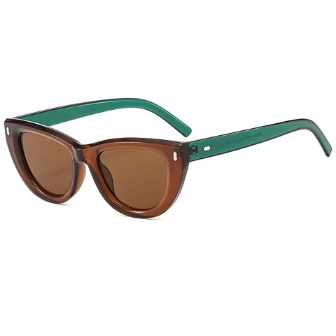 Gafas De Sol Retro Cat Eye Protección UV400 Montura De PC Lentes AC Decoración De Remaches Vintage Moda Viajes Para Mujeres