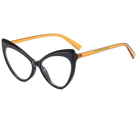 Monturas De Gafas Ojo De Gato Para Mujeres Gran Forma Triangular Material PC Lente Transparente Gafas De Moda
