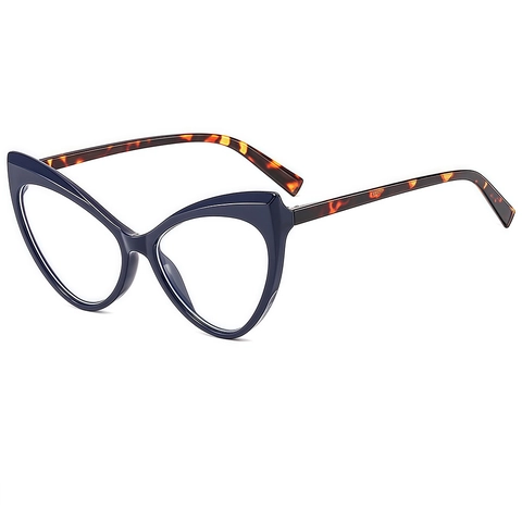 Monturas De Gafas Ojo De Gato Para Mujeres Gran Forma Triangular Material PC Lente Transparente Gafas De Moda