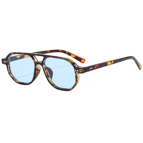 Gafas De Sol Aviador Retro Protección UV400 Montura De PC Geométrica Remaches Metálicos De Moda Para Hombres Y Mujeres