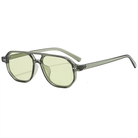 Vintage Pilot Sonnenbrille Für Damen Herren Geometrische Doppelsteg Mode Brillen UV400 Schutz Nieten Eckige Sonnenbrillen