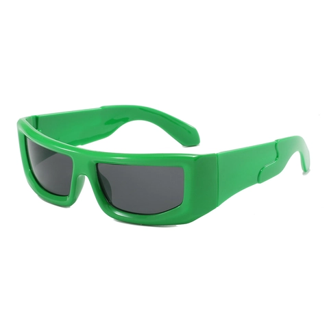 Lunettes De Soleil À Monture Épaisse Style Y2K Protection UV400 Rectangulaire Retro Punk Hip Hop Pour Hommes Et Femmes