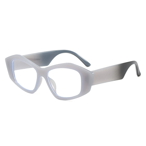 Montura De Gafas De Ojo De Gato Geométricas De Gran Tamaño Mujeres Retro Irregular PC Lente Transparente Moda