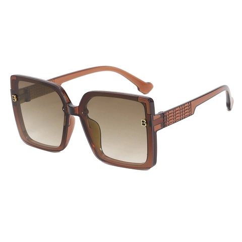 Lunettes De Soleil Carrées À Grand Cadre Protection UV400 Style Rétro Vintage Verres Dégradés Décor Métallique Femmes Hommes