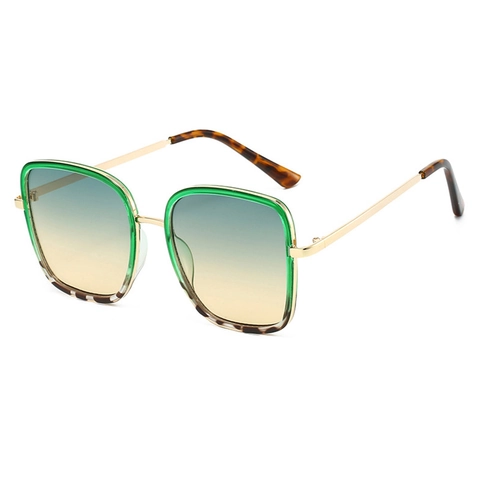 Oversized Square Sunglasses PC Plastic Metal Frame UV400 Protection Retro Fashion Gradient Lens Outdoor Eyewear