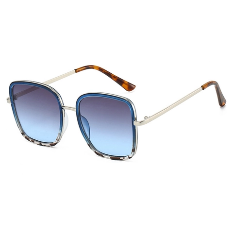 Oversized Square Sunglasses PC Plastic Metal Frame UV400 Protection Retro Fashion Gradient Lens Outdoor Eyewear