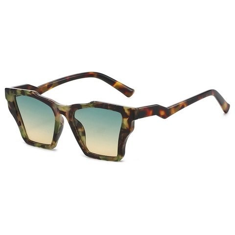 Lunettes De Soleil Polygonales Géométriques Surdimensionnées UV400 Verres PC Branches Éclair Mode Extérieur Femmes Hommes