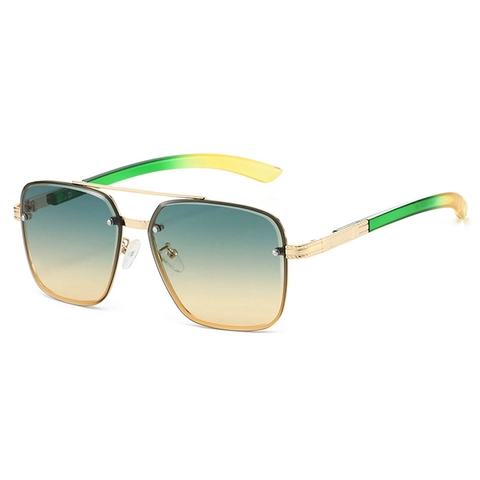 Piloot Zonnebril Vintage Dubbele Brug Metalen Frame UV400 Bescherming Verlooplenzen Retro Stijl Brillen Voor Heren Dames