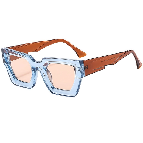 Occhiali Da Sole Poligonali Montatura Spessa Alla Moda Protezione UV400 Materiale PC Geometrico Outdoor Unisex Stile Ins