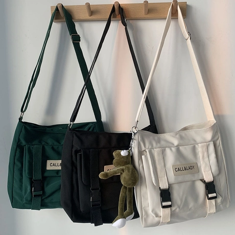 Sac Messager En Nylon Minimaliste Imperméable Grande Capacité Style Rétro Japonais Sac Bandoulière Usage Quotidien