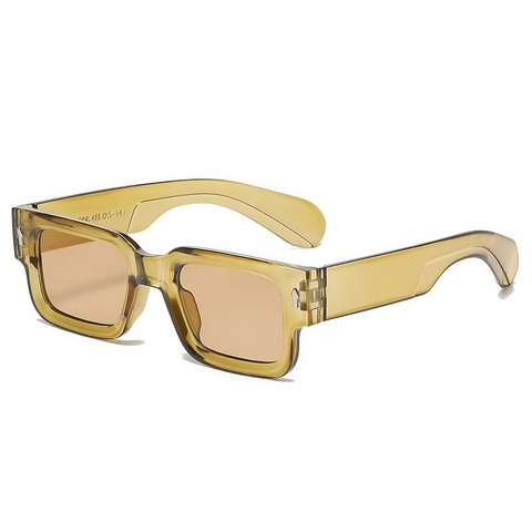 Retro Square Sunglasses UV400 Protection Fashion PC Eyewear With Metal Rivet Decoration For Women Men Outdoor