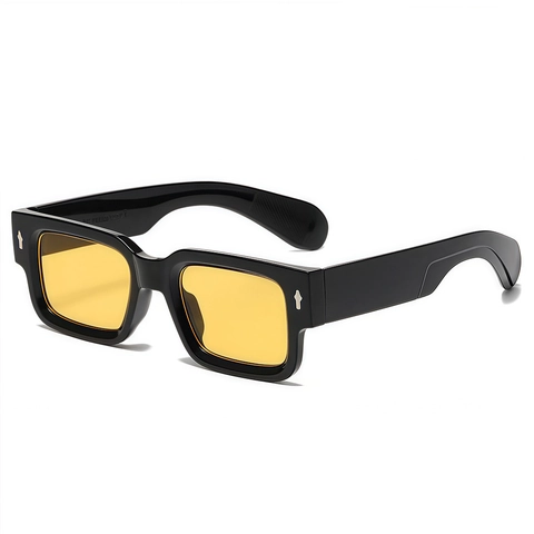 Retro Square Sunglasses UV400 Protection Fashion PC Eyewear With Metal Rivet Decoration For Women Men Outdoor