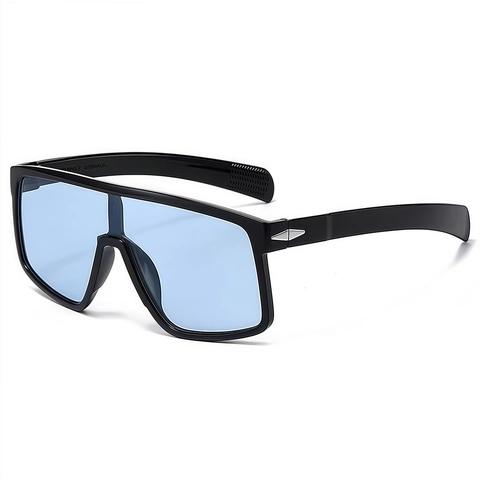Oversized Flat Top Shield Zonnebril UV400 Bescherming PC Frame Trendy Lens Uit Één Stuk Voor Fietsen Rijden Unisex