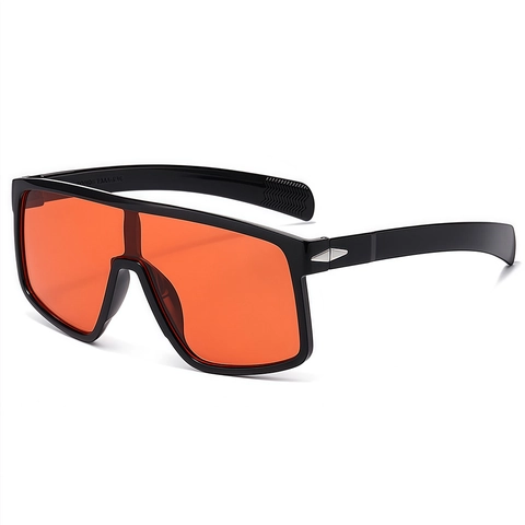 Oversized Flat Top Shield Zonnebril UV400 Bescherming PC Frame Trendy Lens Uit Één Stuk Voor Fietsen Rijden Unisex