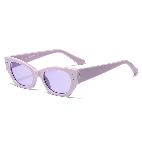 Occhiali Da Sole Cat Eye Montatura PC Protezione UV400 Rivetto Retrò Poligono Irregolare Moda Viaggio Festa Donne