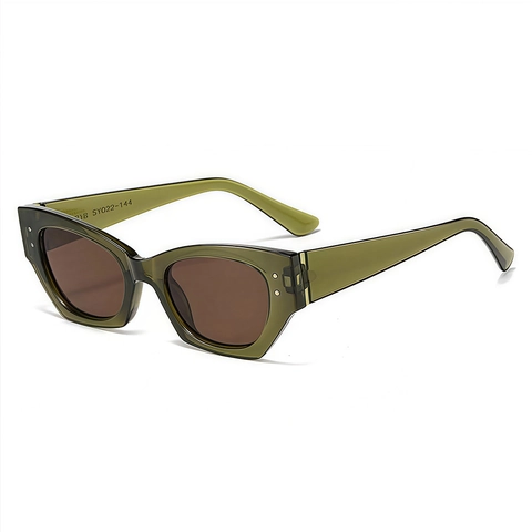 Occhiali Da Sole Cat Eye Montatura PC Protezione UV400 Rivetto Retrò Poligono Irregolare Moda Viaggio Festa Donne