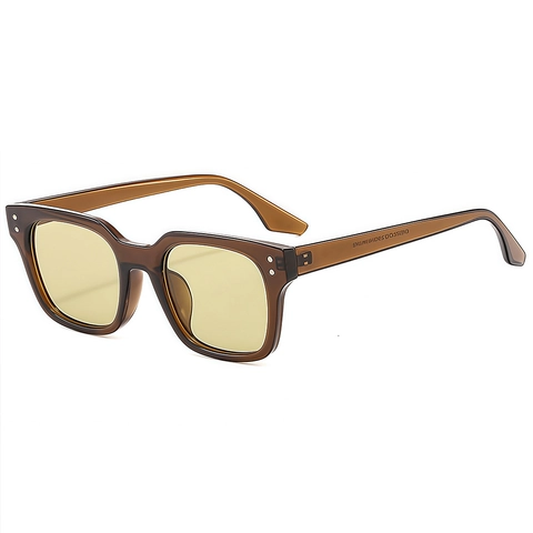 Retro Square Sunglasses UV400 Protection PC Frame Vintage Trendy Oversized Eyewear For Outdoor Driving Men Women