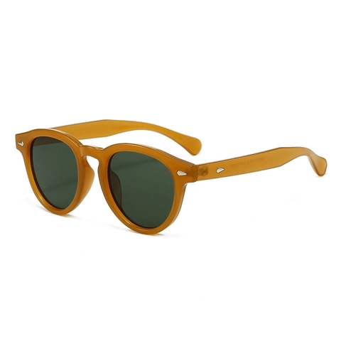 Occhiali Da Sole Rotondi Retro Montatura In PC Protezione UV400 Decorazione Borchie Vintage Moda All Aperto Viaggio Unisex