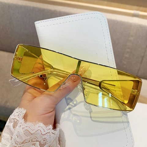 Occhiali Da Sole Shield Monopezzo Montatura In Metallo UV400 Lenti Sfumate Y2K Retro Outdoor Moda Per Donne Uomini