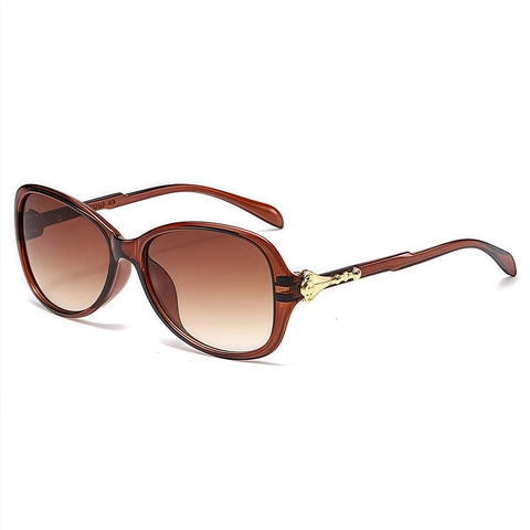 Übergroße Sonnenbrille Für Damen Mode PC Rahmen Verlaufsgläser UV400 Schutz Metalldekoration Vintage Chic Brillen