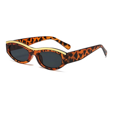 Occhiali Da Sole Cat Eye Retrò Donna Protezione UV400 Montura In PC Ovale Finiture In Metallo Chic