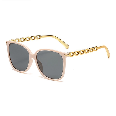 Occhiali Da Sole Quadrati Alla Moda Con Aste A Catena Dorata Protezione UV400 Montatura Vintage Per Donne