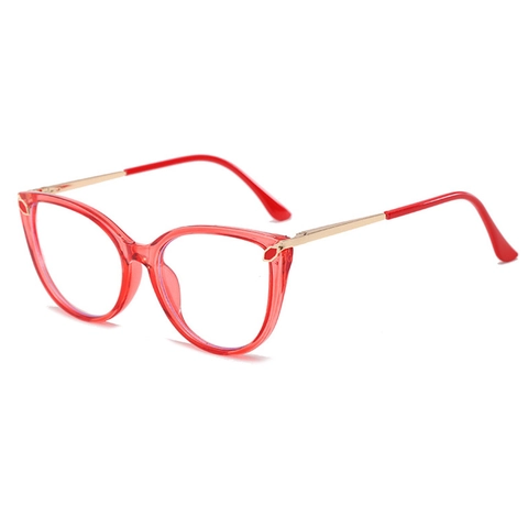 Montature Per Occhiali Cat Eye PC Metallo Anti Luce Blu Retro Moda Donna Occhiali Decorativi Con Lenti Trasparenti